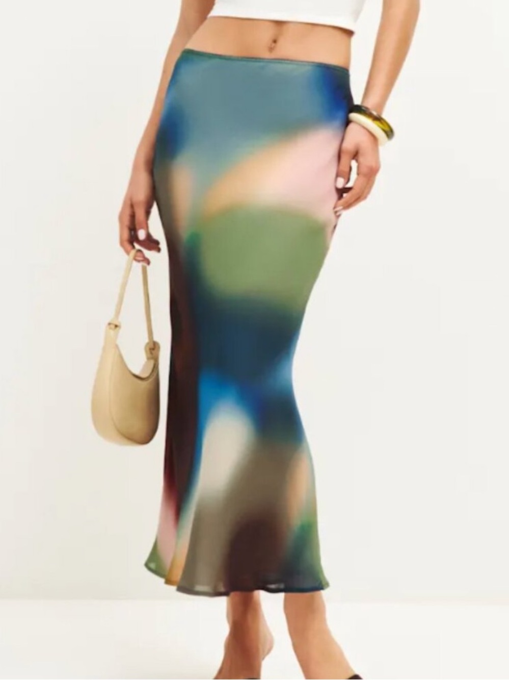 Reformation Layla Blur Abstract Midi Skirt size 0